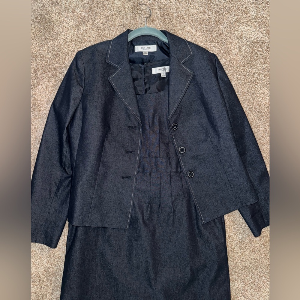 Jones Studio blue Dress Dress and Jacket